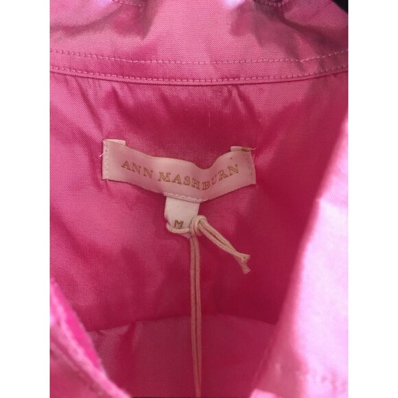 Ann Mashburn Sz M Pink Silk Shantung Popover Shirt Dress NWT - Picture 7 of 16